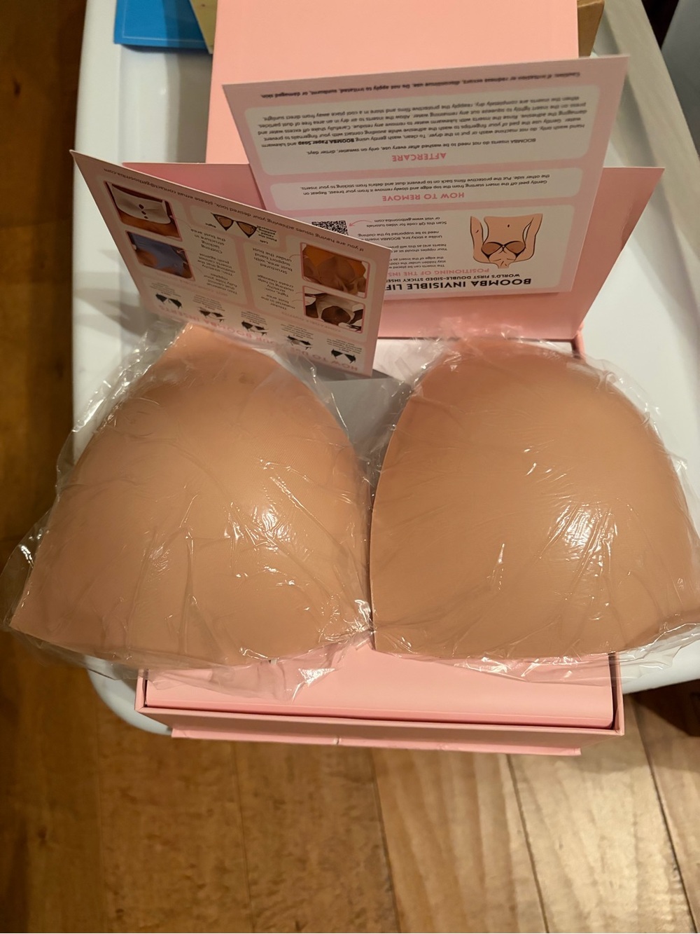 Boomba Adhesive Silicone Bra Cups - size L in Beige- Invisible Lift Inserts